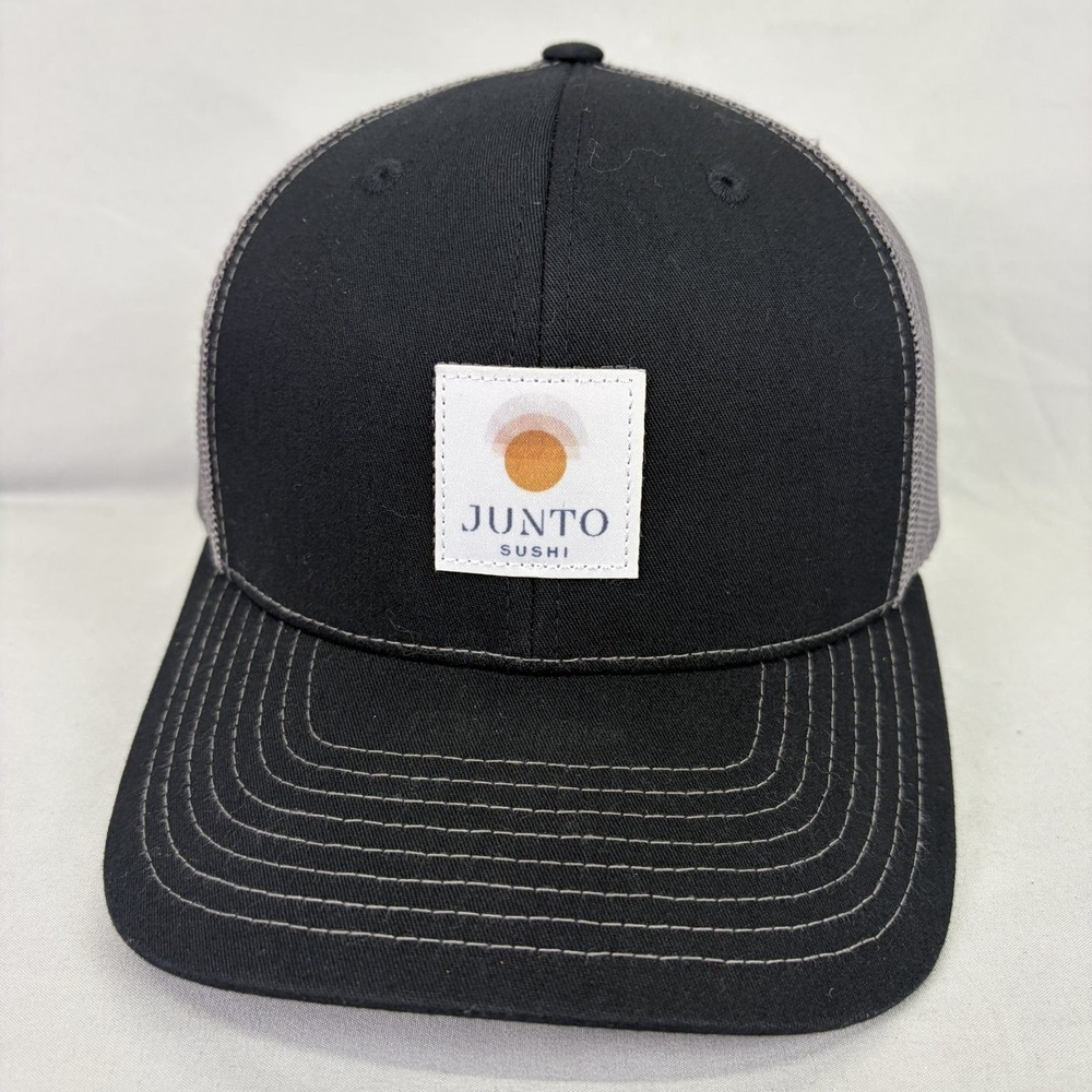 Richardson Trucker Hat Junto Sushi Mens OSFM Black Gray Snapback 112
